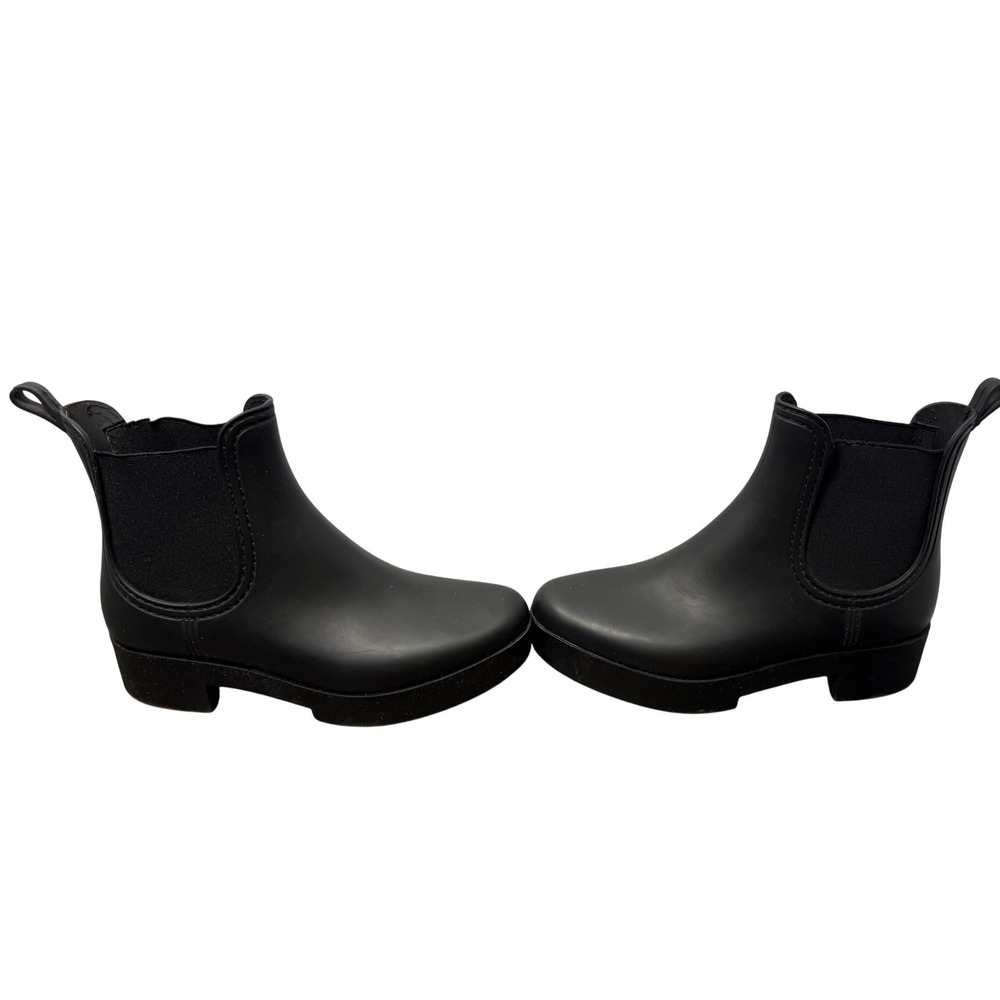 Jeffrey Campbell Women's Size 8 Black Chelsea Rain Boots Ankle Pull On
